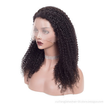 2021 natural black 4X4 13x4 lace JC jerry curly kinky curly human hair wigs brazilian virgin hair wig HD swiss lace front wig